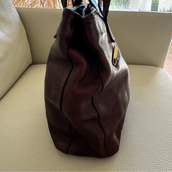 ALDO Collection Vintage Brown Genuine Leather Tote Bag - Picture 3 of 12
